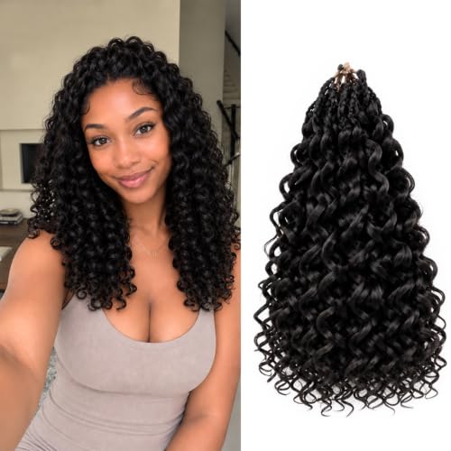 XSASLYET Pre Looped GoGo Curl Crochet Hair for Black Women 14Inch 8Packs 1B