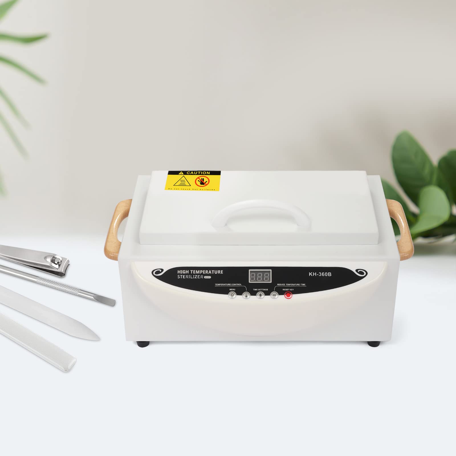 Esterilizador de aire caliente de 500 W, desinfección de calor seco a 250 °C, esterilizador de herramientas para uñas, con temporizador, para herramientas de uñas, recipiente de metal, herramientas de