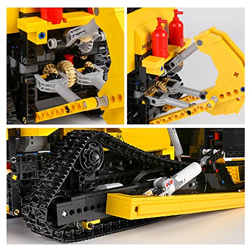 通用 Happy Build Technik RC Bulldozer mit Motor, 1866 Teile klemmbausteine Technik Ferngesteuert Bulldozer mit Akku und… – Bild 7