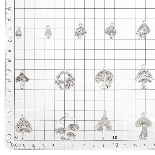 PH PandaHall 90Pcs 13 Styles Mushroom Charms - Image 2