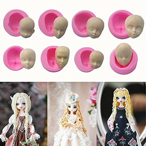 Miniatura 5 de Erhumama Moldes De Silicona Para Cabeza De Muñeca De Bebé, 8 Unidades, Grado Alimenticio, Rosa, Para Herramientas De Hornear, Aptos Para Microondas Y Horno, Fácil Liberación