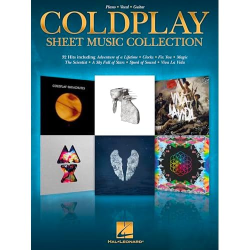 Coldplay Sheet Music Collection – Piano, Vocal, Guitar Songbook | 32 Popular Hits Including Viva La Vida, Yellow, Fix You and More | Hal Leonard Music Book for Beginners and Advanced Players Paperback – October 1, 2018
