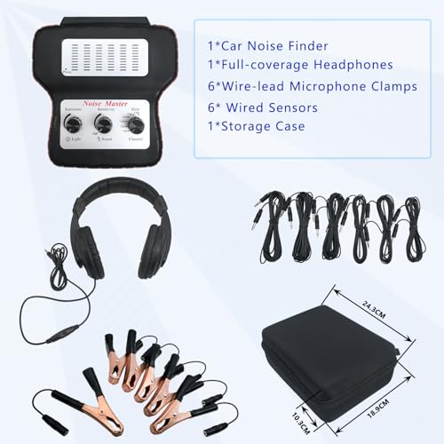 zktool chassis ears electronic stethoscope diagnostic kit with headphones electronic ears automotive6 channel car engine noise finder sound detector tester tool set