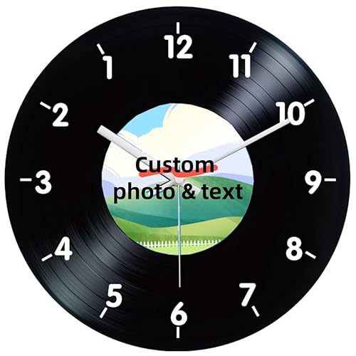 Relojes de pared personalizados de 12 pulgadas con imagen, imagen personalizada y texto, reloj creativo personalizado con fotos, regalos únicos para familias, bodas, aniversarios y ceremonias de
