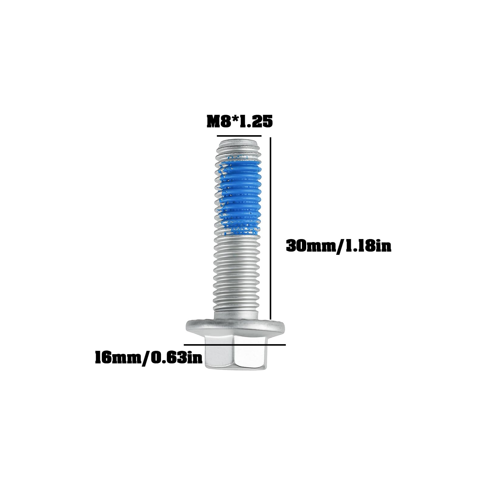 EMSea 25 Pezzi M8x1,25 Viti Flangiate Esagonali Bulloni Esagonali In Acciaio Al Carbonio Grado 10.9 Per Auto Camper Giocattoli 30x16 Mm