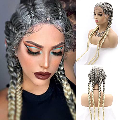 Perruque synthétique longue 76 cm Karissa tresse africaine cornrows pré-épilée femme