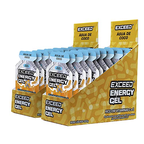 Kit Gel Energético Exceed Energygel Água de Coco c/ 2 displays c/ 20 saches