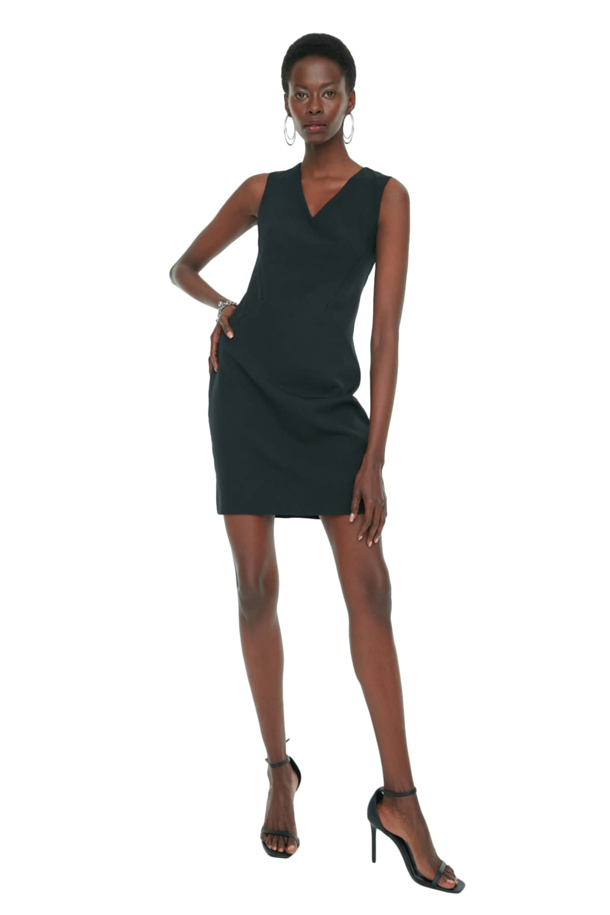 Trendyol FeMan Mini Shift Regular fit Woven Dress Black
