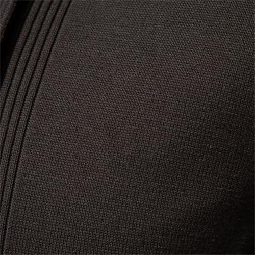 Men Cotton Knit Cardigan Sweater V-Neck Knitted No Buttons Sweaters Solid Slim Knit Cardigan4