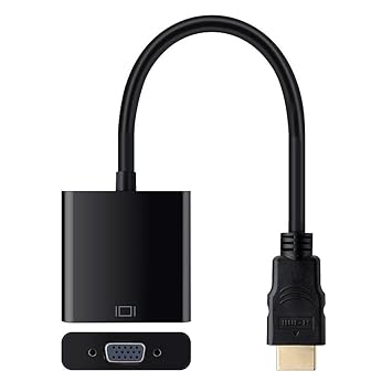 MICROWARE HDMI Microware HDMI Male To VGA Female Cable 1080P Full HD with Audio Aux Converter Adapter For Laptops - Black