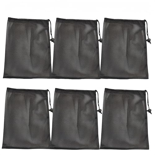 6 Pcs Mesh Bags Drawstring 11.8