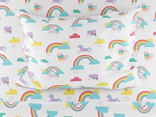 Where The Polka Dots Roam Full Size Bed Sheets Rainbows and Unicorn 4