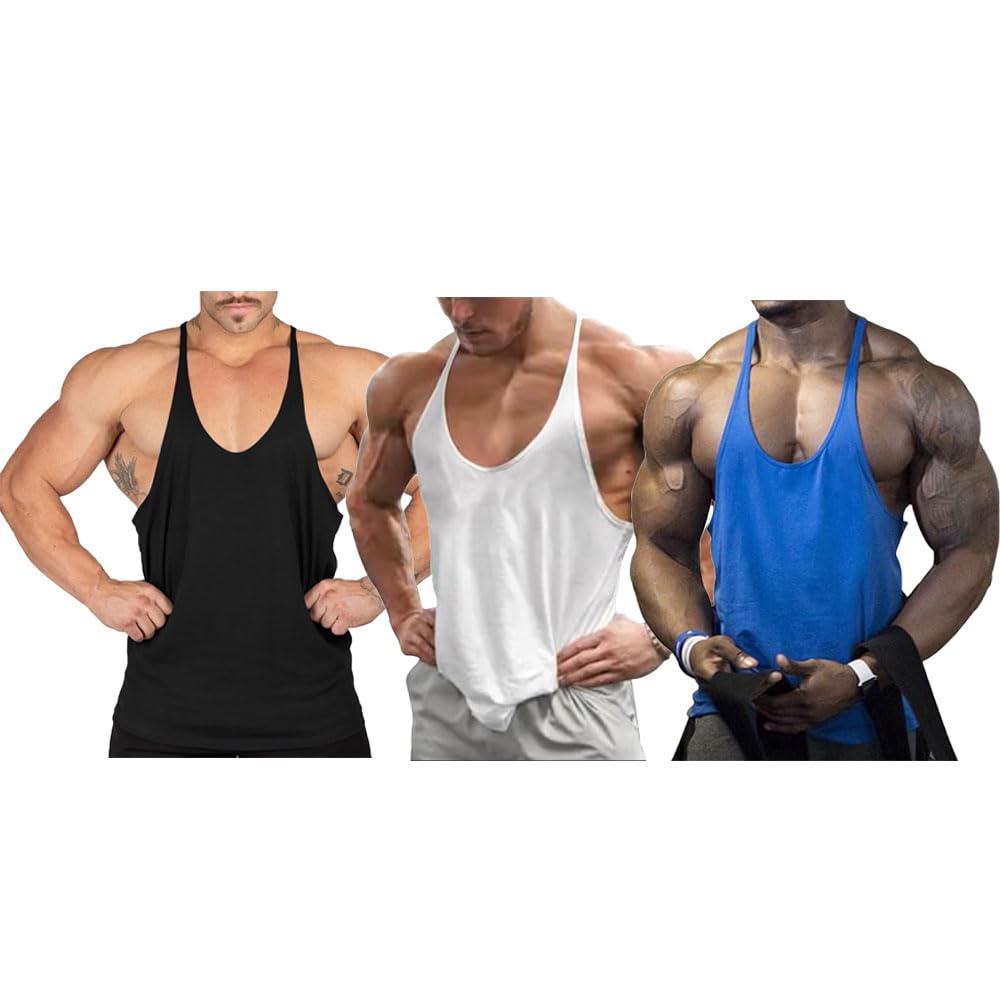 Muscle Gym Stringer Tank Tops para Entrenamiento Culturismo Chaleco Deportivo Racerback Algodón