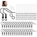 AGCFABS 600Pcs/Pack Hypoallergenic Earring Hooks Kit Earring Hooks Open Jump Rings Earring Back Connects for DIY Jewelry Making Supplies Accessories (Black)