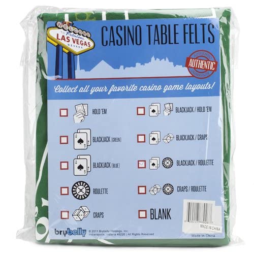 Brybelly Casino Night 2-In-1 Blackjack And Roulette Table Felt Only- Green Felt Double Sided Casino Tabletop Gaming Mat- 72" X 36" - Perfect For Casino Game Night #TOP4