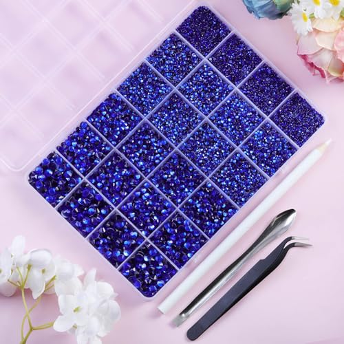 Image of Hotfix Rhinestones Kit,Sapphire, Mixed 5 Sizes 14400pcs