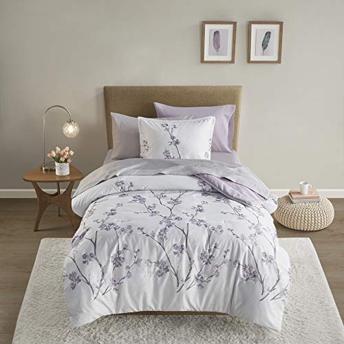 Comfort Spaces Kate All Season Comforter Set, Twin, 6 Piece, Grey/Purple by Comfort Spaces - Used condition - Image 3