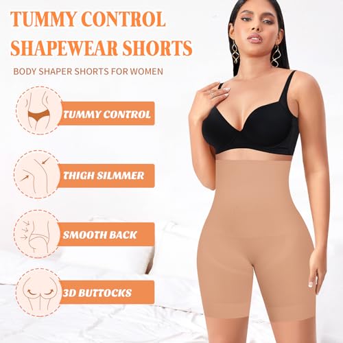 Image of Werena Shapewear Shorts Tummy Control for Women High Waisted Body Shaper Underwear Slimming Slip Shorts Under Dresses