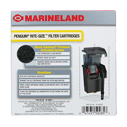 Image of Marineland Penguin Power Filter Cartridge Rite-Size A, 6 Count, Replacement Cartridge For Aquarium Filtration