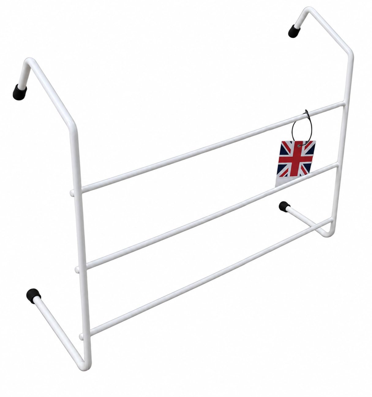 Delfinware Radiator Airer – Strong Plastic Coated Steel Hanging Rail for Drying Clothes and Towels, Fits Most Radiators, Made in the UK (White, 3 Bar Medium)