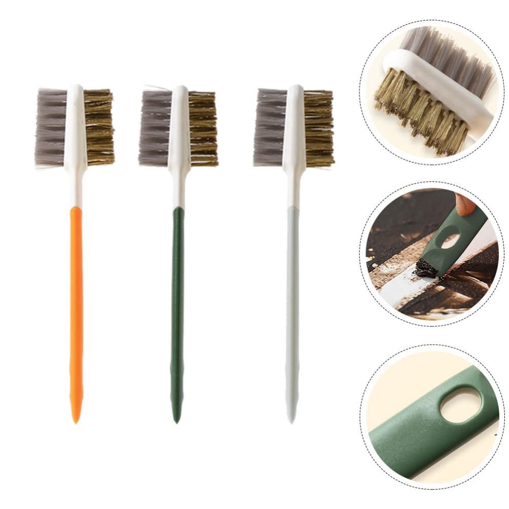 POPETPOP 3pcs Gas Stove Cleaner Brush Double Ended Stovetop Brushes for Efficient of Gas Burners Sturdy for Easy Removal and Storage