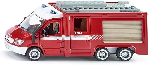 SIKU 2113, Mercedes-Benz Sprinter Fire Engine, 150, MetalPlástico, Rojo, Puertas Funcionales