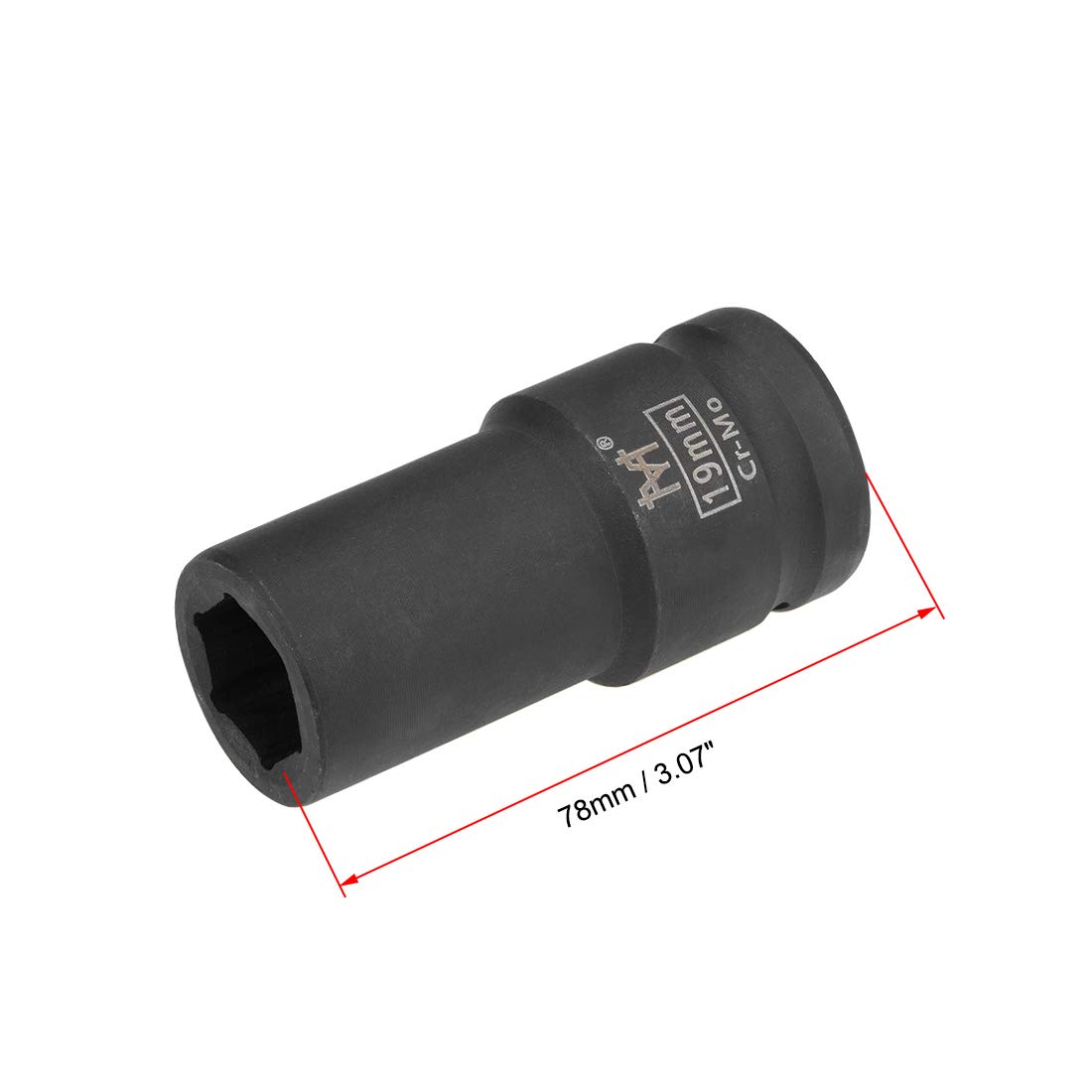 Sourcing Map Stecknuss 70mm 12-Kant – 1-Zoll Antrieb, Chrom-Moly-Stahl, 104mm Lang