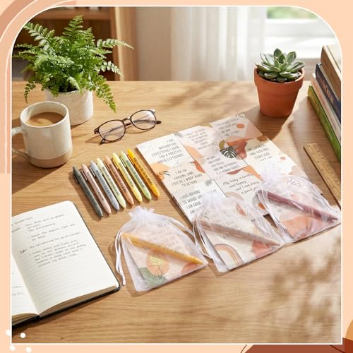 Image of Mooliwe 24 Pcs Positive Affirmation Gift Set Gratitude Notebooks with Pens Small Bags Motivational Encouragement Notepads Daily Affirmations Journal for Women Stress Relief Self Care (New Mom)