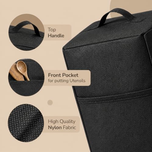 Image of Mixer Grinders Waterproof Dust Cover with Handle & Storage Pocket, Suitable for Women, Men & Everyday Home Use Standard Size, Black (8 inchX 8 inchX 12.5 inch) (PHMIXER)