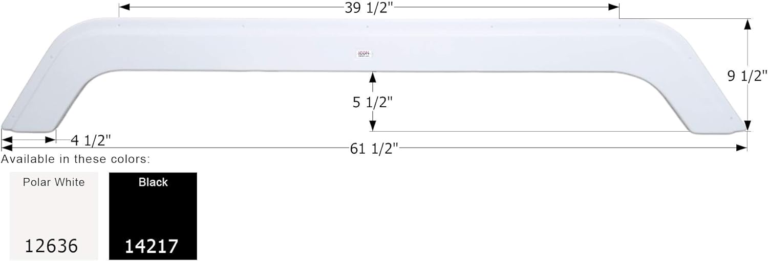 ICON 14217 Tandem Axle Fender Skirt FS2636 for Sunnybrook - Black
