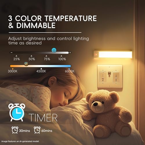 Image of lexall 3 Pack Rechargeable Under Cabinet Lighting with Charging Station | Rechargeable Motion Sensor, RGB Color Changing Dimmable LED Bar, Magnetic, For Kitchen Bedroom Garage