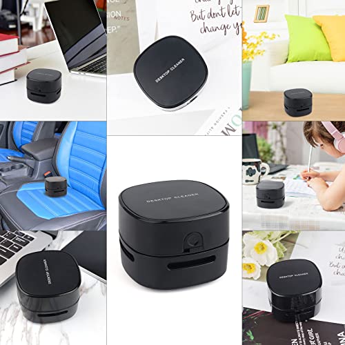 Desktop Vacuum Cleaner-Crumb Vacuum/Desk Vacuum Cleaner Mini Handheld Table Dust Sweeper Energy Saving/360º Rotatable Design For Keyboard/Hom/Can Suck Up Crumbs Dusts Hairs In Office Kitchen (Black) #TOP6