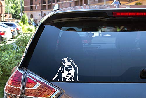 Image of WIRESTER 6 inch Clear Vinyl Decal Sticker Decoration for Car Window (Or Any Flat Surface) - Basset Hound Dog