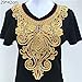 Produktbild aifengxiandonglingbaihuo 1pc Goldstickerei-ethnische Art Kragen Paillette Blumenstickapplikationen Spitze Ausschnitt Collar Bekleidungszubehör, GoldNeckline0036