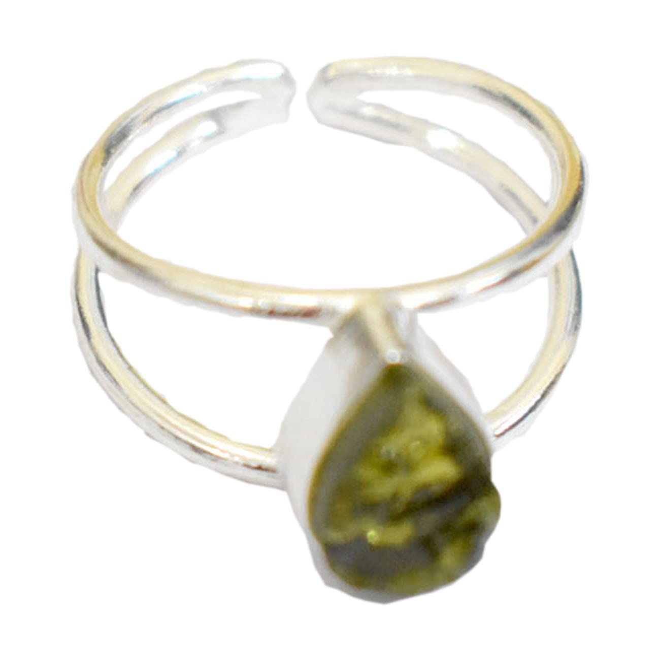 GenericRaw Gemstone Ring, silver plated jewellery, Moldavite Rough Silver  Plated Ring, Moldavite Ring, Brass Ring, gift for her, gift for him