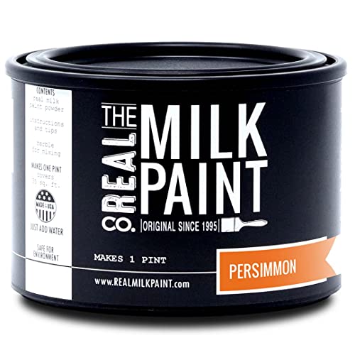 Real Milk Paint, Wood Paint For Furniture, Matte Paint For Cabinets, Walls, Brick, And Stone, Water Based Organic, No Voc, Persimmon, 1 Pint #TOP6