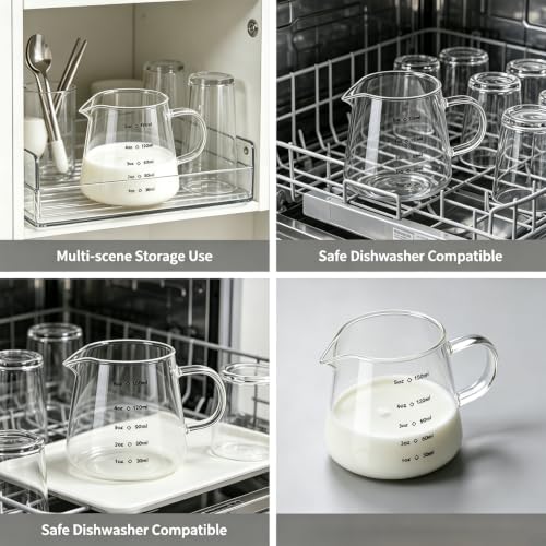 Vaso medidor de vidrio de 150ml/250ml transparente miniatura 5