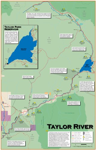 Taylor River 11x17 Fly Fishing Map