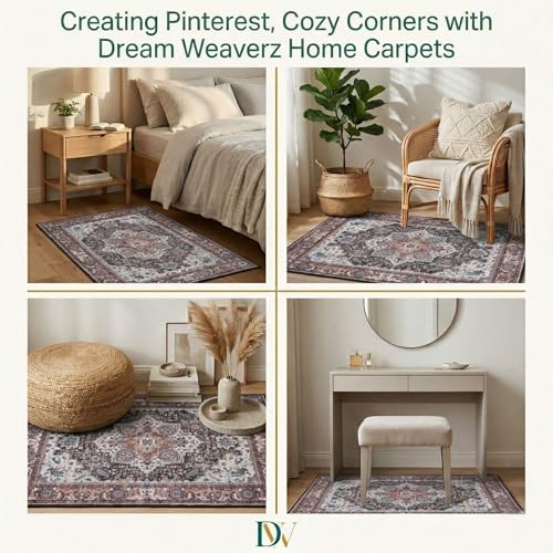 Image of Dream Weaverz Anti Slip Rectangular Carpet for Living Room & Hall | Silk | Flat Woven Soft Washable Floor Mat for Home, Bedroom Floor & Kitchen | Durable Anti Skid Rug for Daily Use (3 X 5) feet