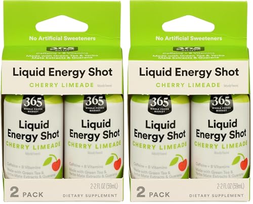 Image of 365 by Whole Foods Market Energy Shot Duo Pack, Cherry Limeade, 2 Fl Oz (Pack of 2)