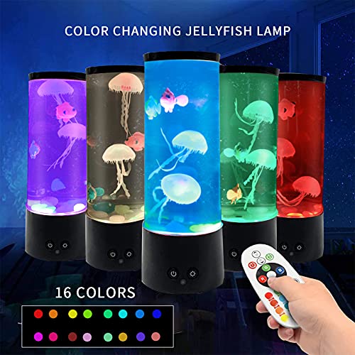 Jellyfish Lamp -Electric Jellyfish Tank Table Lamp Changing Color Lava Lamp Fish Tank Table Lamp For Home Decor And Room Mood Light Attached With 8 Free Luminous Stones #TOP6