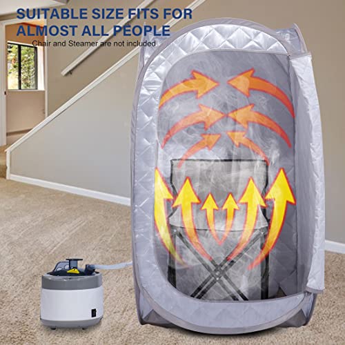 Smartmak Portable Sauna Tent, Foldable One Person Full Body Spa for Detox Therapy Without Steamer - Grey - Image 3