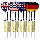 Aus hochwertigem Edelstahl Dartpfeile Nadeln, copper-covered, Aluminium Dart Stäbchen und vier Stil Nationalflagge Flüge.
