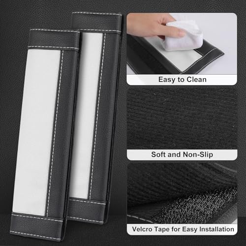 Image of SEG Direct Black and White Seat Belt Pads Pack of 2