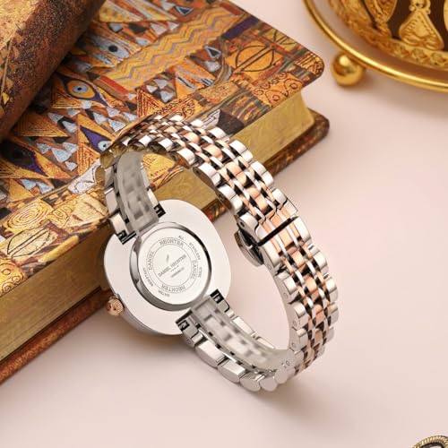 Image of Daniel Hechter Paris Collection Analog Watch for Women with Cushion Dial, Crystal Hour Markers, Roman Numeral at 12 o'Clock and Stainless Steel Strap - DHW2030