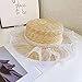 Cappello Di Paglia Da Donna Cravatta In Nastro Di Perle Di Pizzo Cappello Da Barca A Tesa Da 9 Cm Cappello Da Spiaggia Cappello Da Sole Cappellino Da Donna Cappelli A Tesa Larga Adulto55-58 Cm Beige