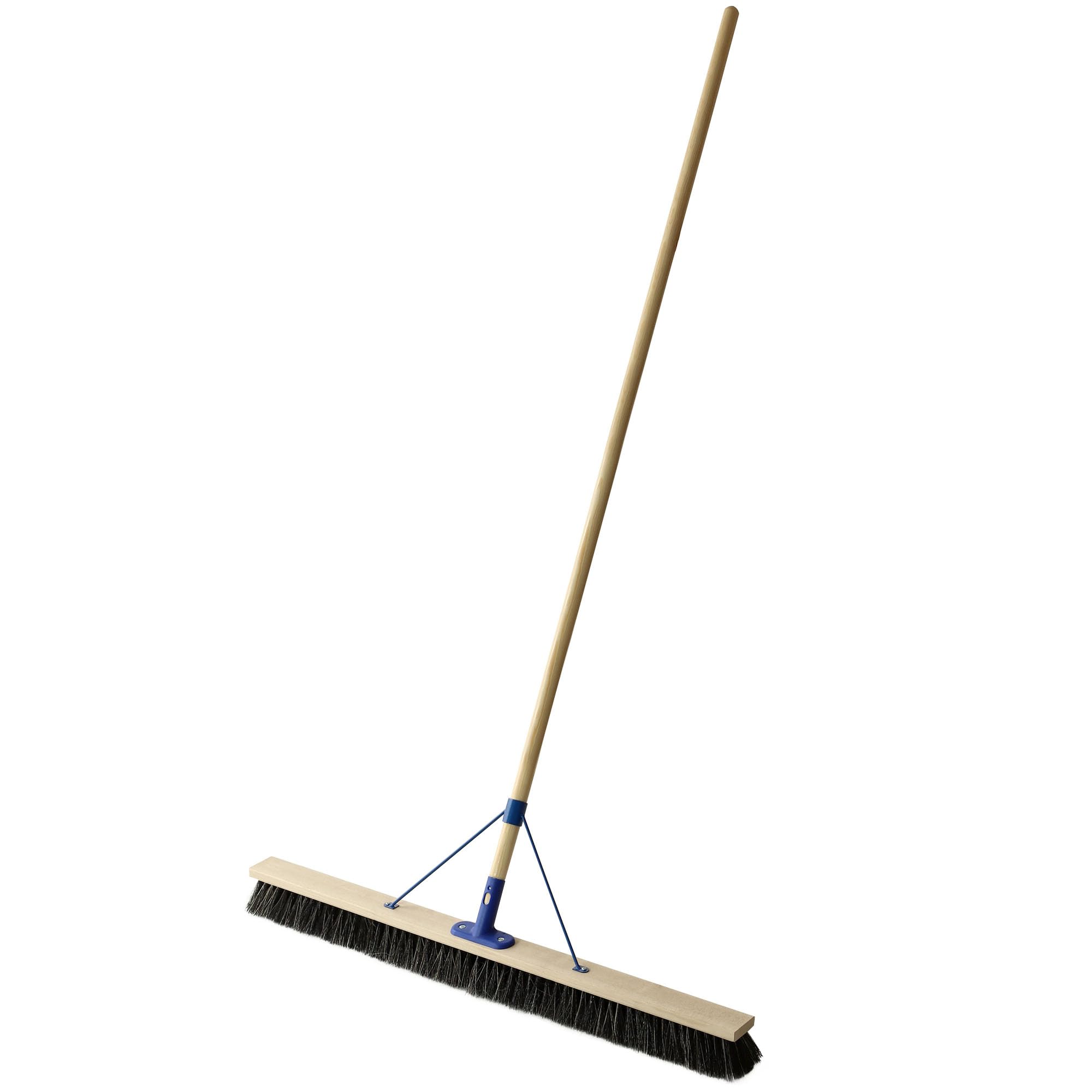 KADAX Balai de Rue Avec Long Manche en Bois, Large et Robuste, Brosse à Récurer Industrielle Pour Sol et Cour (100 cm)