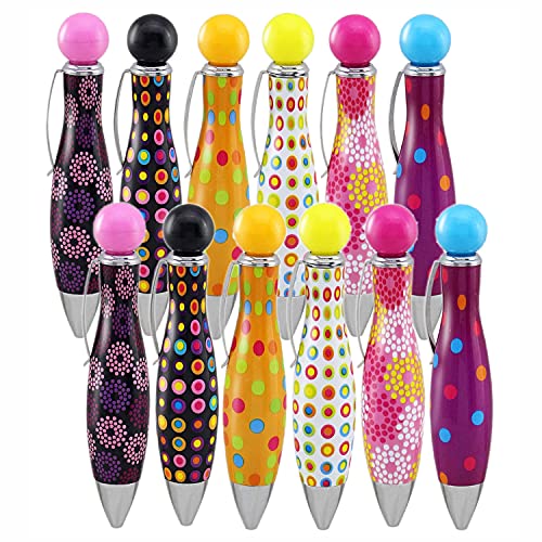ETDTech 12pcs Big Fat Pens Short Mini Ink Pen For Tremor Arthritis Handicap Writing Parkinson Elegant Ink 0.7mm, Red,Blue,Orange,Black,Pink,Yellow, 12 Count (Pack of 1)