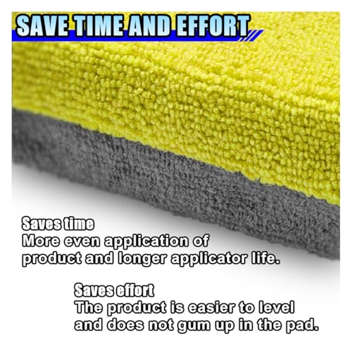 Image of 12PCS Ceramic Coating Applicator Sponge, 4.13'' x 1.84'' Microfiber Car Detailing Applicator Pads, Rectangular Car Foam Cleaning Pad, Auto Polishing Pad for Wax, Paint, Sealant (Yellow)