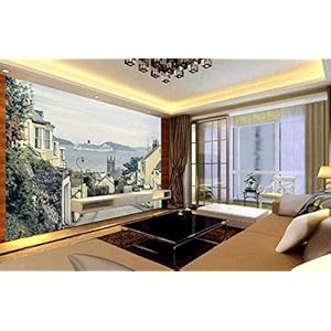 Stad aan de Middellandse Zee Cruises Vers behang 3D Vliesbehang Moderne muurschilderingen Wanddecoratie 3D Behang…